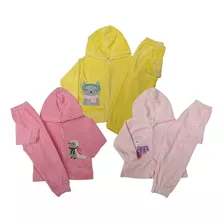 Kit 3 Conjuntos Plush Roupa De Bebê Agasalho Tamanhos P Ao 3