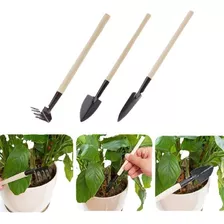 Conjunto Mini Ferramentas Jardim Horta C/ 2 Pás E 1 Ancinho