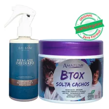 Btox Solta Cachos Antifrizz 500g Amazun+ Spray Reconstrutor 