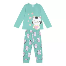 Pijama Infantil Inverno Menina Blusa E Calça Meia Malha Kyly