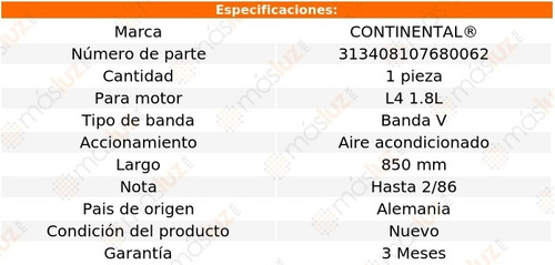 Banda 850 Mm Acc 200sx L4 1.8l 85/86 Aire Acondicionado Foto 3