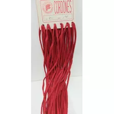 Cordones Para Calzado 1,20mts Reforzado Rojo X Par 