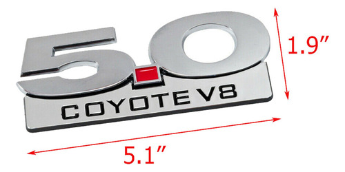 2 Emblemas 5.0 Coyote V8 Para Mustang F150 F250 11-14, Croma Foto 4