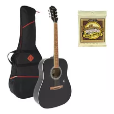 Combo Guitarra EpiPhone Dr100 Bk Con Funda Encordado Gratis