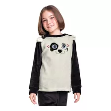 Conjunto Pijama De Pelúcia Infantil Feminino De Panda 1311