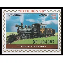 Trenes - Locomotora - Honduras - Hojita Block Mint