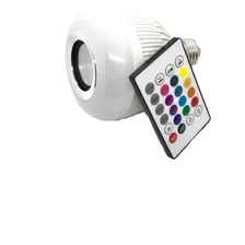 Lampada Bluetooth De Led Caixa De Som C Controle 12w Rgb