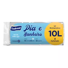 Saco Lixo Biodegradável Pia Banheiro Branc Perfumado 10litro