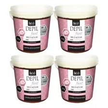 Kit 4 Cera Depilatória Depil Fácil Camomila 550g Biosoft