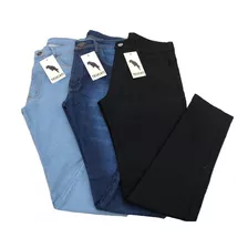 Kit 3 Calça Jeans Masculina Elastano Lycra