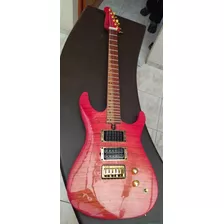Guitarra Luthier Leoz Darck Pink Custom Gold