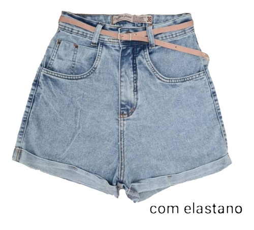 Shorts Jeans Hot Pants Feminino Cintura Alta Elastano Lindo