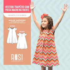 Molde Vestido Infantil Trapézio Com Prega Infa2011 - Rosi