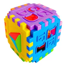 Brinquedo Educativo Cubo Bloco De Encaixar Quebra Cabeça Abc