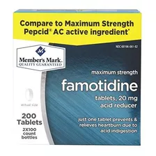 Famotidine 20 Mg 200 Tabletas En Botellas De 2-100 Ct Por