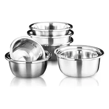 Set 6 Tazones Bowls Acero Inoxidable Durable Mezclar Batir