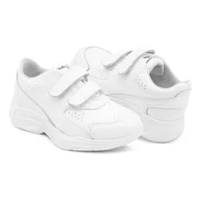 Tenis Escolar Chabelo® Niño Blanco Velcro Arco Ortopedico