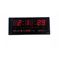 Reloj Digital Led De Pared Calendario Hora Fecha 36 Cm X 16