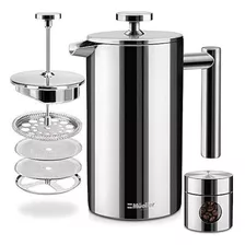 Mueller French Press Cafetera De Acero Inoxidable 304 Con Do