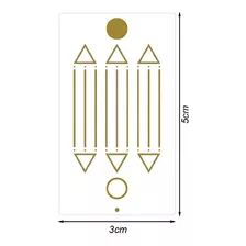 Adesivo Radiônico Desenho De Luxor - Com 12 Adesivos - 5 Cm Cor Dourado