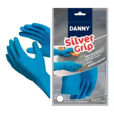 6 Prs Luva Látex Verniz Silver Grip Azul Danny Da360 Tam G