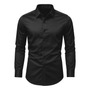 Camisa Social Masculina Slim Fit Premium Passa Facil Preto Liso G