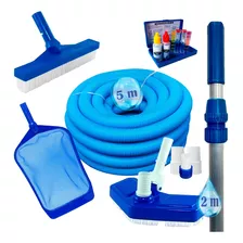 Kit Limpeza P/piscina 5m De Mangueira Teste Cl Ph + Cabo 2m