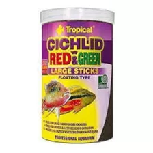 Alimento Completo Para Cíclidos Omnívoros Grandes Tropical Cichlid Red Green Large Sticks 300g