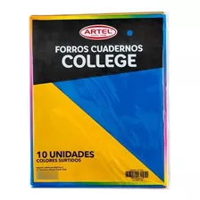 10 Forros Cuaderno College Colores Artel.