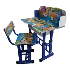Mesa Infantil Ajustavel Com Cadeira Didatica P/ Criança Azul