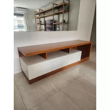 Mueble Tv Rack Enchapado Madera Y Laqueado