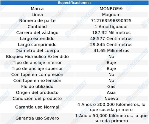 Amortiguador Direccin Magnum Pontiac Fiero 84-87 Monroe Foto 3