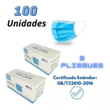 Mascarillas Desechables Certificadas 3 Pliegues 100 Unidades