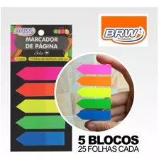 Marcador De Pagina Seta Post It 5 Cores Neon Adesivo 44x12mm