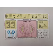 Entrada Ticket Coleccion Mundial Argentina 1978 Italia