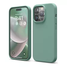 Funda Para iPhone 14 Pro Color Verde Medianoche Y Suave