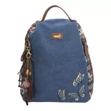 Mochila Textil Mujer Butterfly Back Azul Rockford