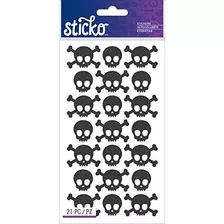 Sticko Classic Metal Skulls Stickers Negro