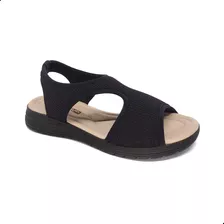 Sandália Comfortflex Estilo Papete Neoprene Preto 34 Ao 42