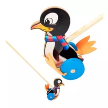 Brinquedo De Empurrar Educativo Pinguim Rola Infantil Bebê