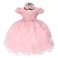 Vestido Infantil Princesa Realeza Daminha Rose Festa Eventos