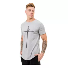 Kit Com 2 Camiseta Camisa Fé Longline Oversized Masculina 