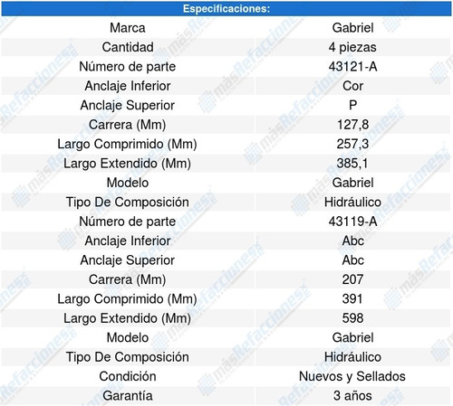 Kit 4 Amortiguadores Chevrolet Silverado 1500 V8 5.3l 00-06 Foto 4