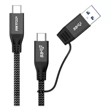 Riitop Cable Usb 3.2 C A C De 20 Gbps [1 Pie], Cable Corto U