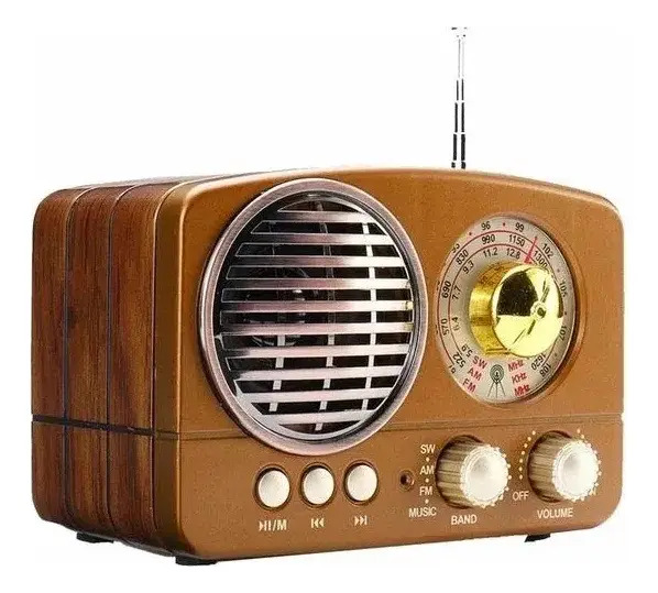 Radio Am/fm Bluetooth Usb Sd Retro Vintage Diseño M-161bt Color Marrón
