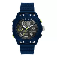 Reloj Hombre Armani Exchange Ax2962 D-bolt Color De La Correa Azul Color Del Bisel Azul Color Del Fondo Gris