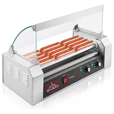 Electric 12 Hot Dog 5 Roller Grill Cooker Machine Con Cubier