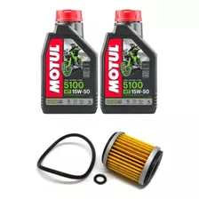 Kit Troca 2l Óleo Motul 5100 15w50+filtro Yamaha Fazer 250ys