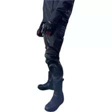 Pantalón Moto Ags De Cuero Negro 