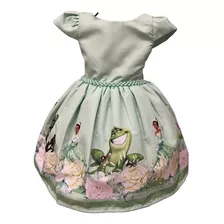 Vestido Tiana Princesa E O Sapo Infantil Luxo Tematico